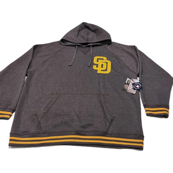 MLB San Diego Padres Stitches Mens Size 2XL Gray Hoodie SD Patch Quality NEW NWT - Picture 3 of 15